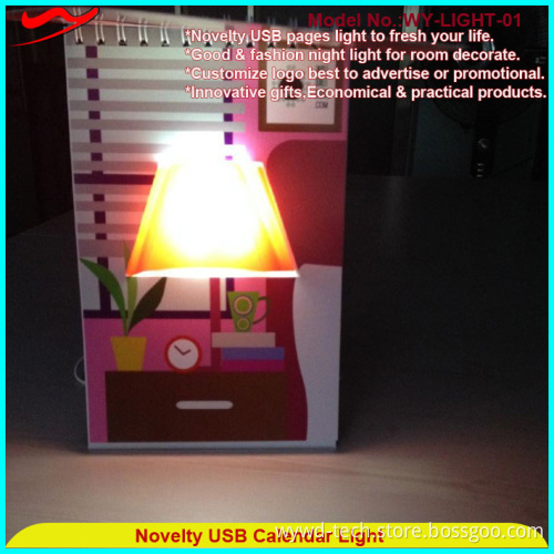 Innovative page calendar portable special led light